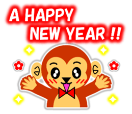 A HAPPY NEW YEAR!! (a little monkey boy) sticker #9237288