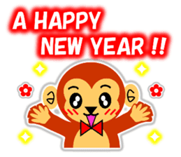 A HAPPY NEW YEAR!! (a little monkey boy) sticker #9237288