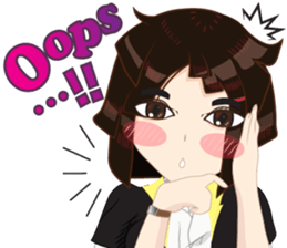 Cartoon Girl anime drawing v.update02 sticker #9237552