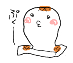 Loose & cute ghost of rice cake. sticker #9238358