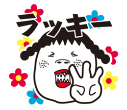 girl in pigtails suits sticker #9239566