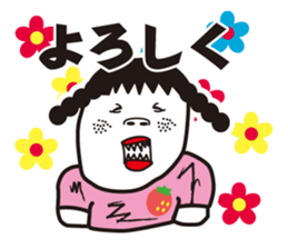 girl in pigtails suits sticker #9239573