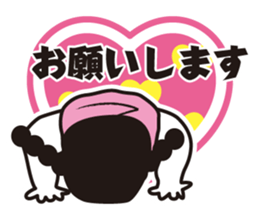 girl in pigtails suits sticker #9239585
