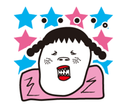 girl in pigtails suits sticker #9239597