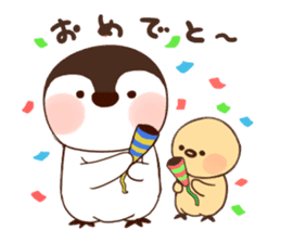 A penguin and chick sticker #9240425
