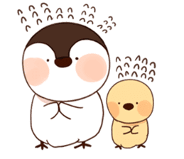 A penguin and chick sticker #9240437