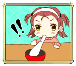 Forehead cute girl sticker #9240755