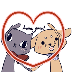 Taciturn cat&Spry dog