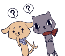 Taciturn cat&Spry dog sticker #9241048