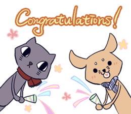 Taciturn cat&Spry dog sticker #9241055