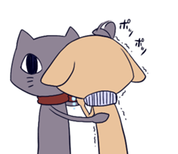 Taciturn cat&Spry dog sticker #9241058