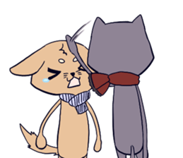 Taciturn cat&Spry dog sticker #9241063