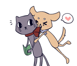 Taciturn cat&Spry dog sticker #9241064
