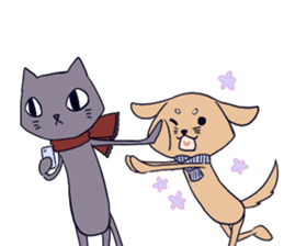 Taciturn cat&Spry dog sticker #9241065
