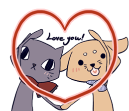 Taciturn cat&Spry dog sticker #9241066