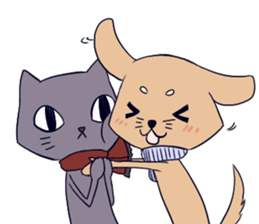 Taciturn cat&Spry dog sticker #9241067