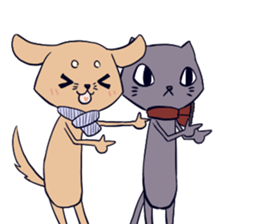 Taciturn cat&Spry dog sticker #9241068