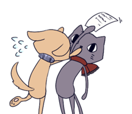 Taciturn cat&Spry dog sticker #9241069