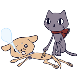 Taciturn cat&Spry dog sticker #9241070