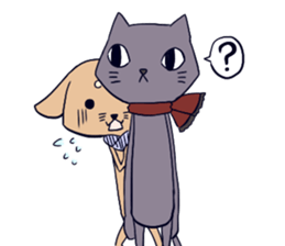 Taciturn cat&Spry dog sticker #9241071