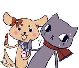 Taciturn cat&Spry dog sticker #9241078