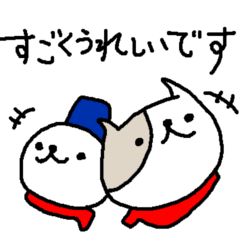 Winter polite cats stickers