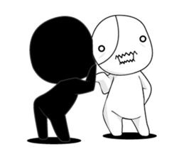 Black and white sometimes bear(Eng) sticker #9242240