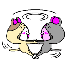 cat & mouse lovelove life sticker #9243290