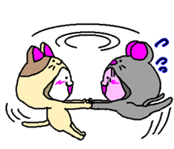 cat & mouse lovelove life sticker #9243291