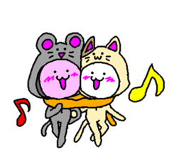 cat & mouse lovelove life sticker #9243305
