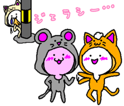 cat & mouse lovelove life sticker #9243308