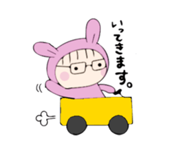 rabbit costume Mokomoko-minachan sticker #9243641