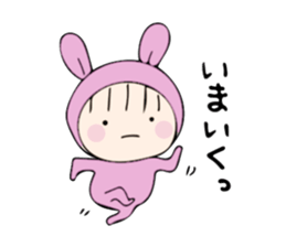 rabbit costume Mokomoko-minachan sticker #9243644
