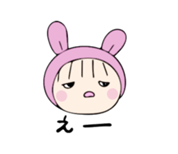 rabbit costume Mokomoko-minachan sticker #9243650