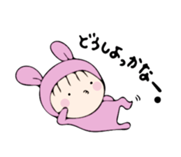 rabbit costume Mokomoko-minachan sticker #9243652