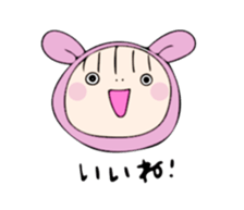 rabbit costume Mokomoko-minachan sticker #9243653