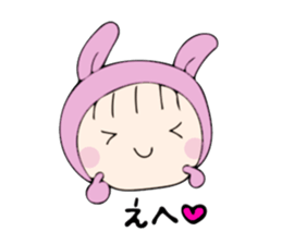 rabbit costume Mokomoko-minachan sticker #9243654