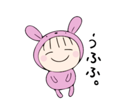 rabbit costume Mokomoko-minachan sticker #9243655