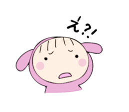 rabbit costume Mokomoko-minachan sticker #9243656