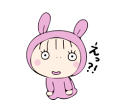 rabbit costume Mokomoko-minachan sticker #9243657