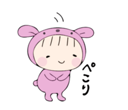 rabbit costume Mokomoko-minachan sticker #9243659