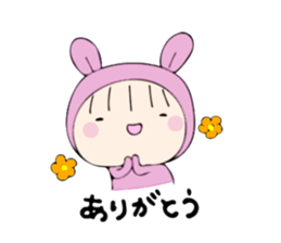 rabbit costume Mokomoko-minachan sticker #9243660