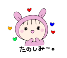 rabbit costume Mokomoko-minachan sticker #9243661