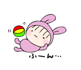 rabbit costume Mokomoko-minachan sticker #9243663