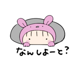 rabbit costume Mokomoko-minachan sticker #9243664