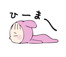 rabbit costume Mokomoko-minachan sticker #9243665