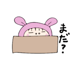 rabbit costume Mokomoko-minachan sticker #9243666