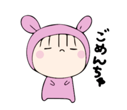 rabbit costume Mokomoko-minachan sticker #9243668