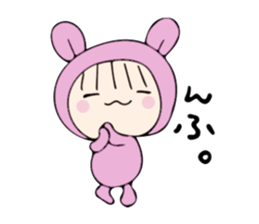 rabbit costume Mokomoko-minachan sticker #9243670