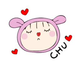 rabbit costume Mokomoko-minachan sticker #9243671